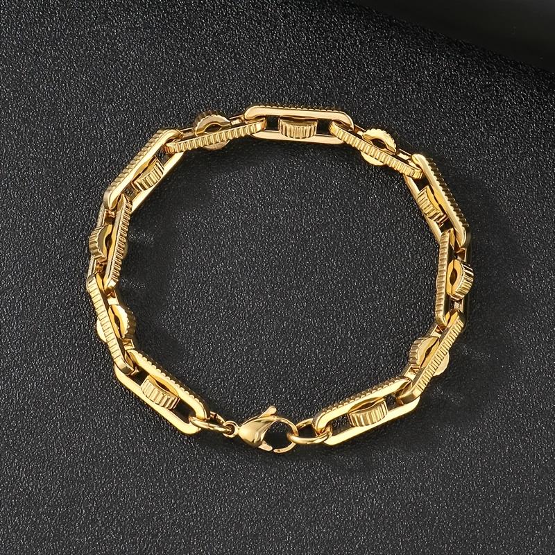 1pc Heavy-Duty Motorcycle Chain Bracelet - Industrial Hip-Hop Jewelry with Interlocking Chains, Unisex Bike Chain Necklace for Men & Women - Edgy Motorcycle, Cycling, Everyday Streetwear - Durable Metallic Finish Gift for Bikers & Urban Fashion Lovers, Mo