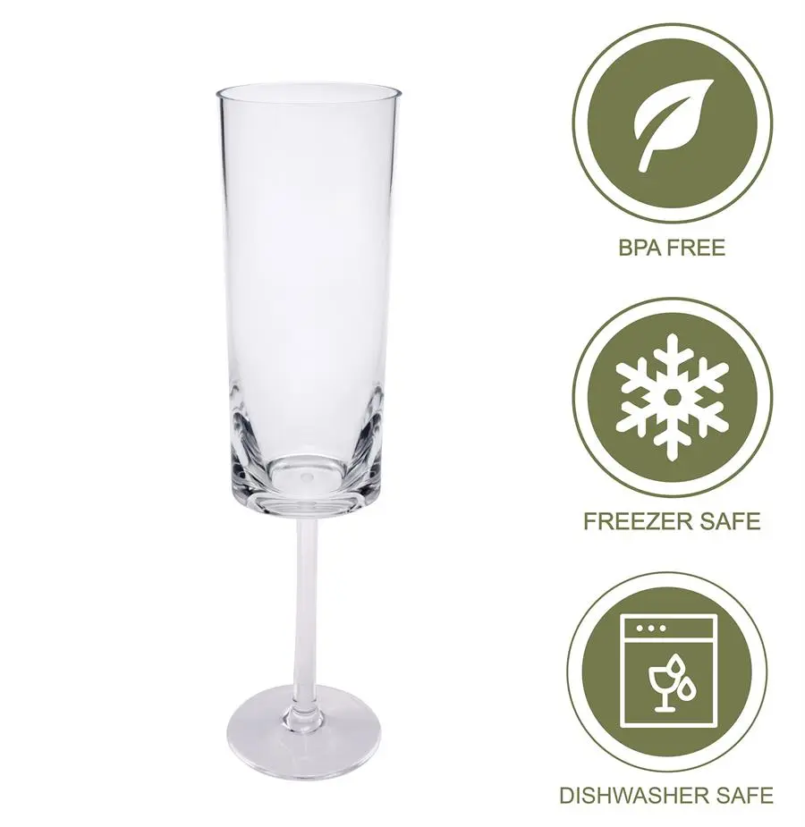 LeadingWare AS-3415C Oval Halo 3 oz Small Champagne Flute, Clear - Set of 4