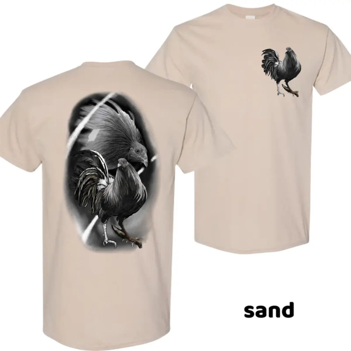 Black Rooster T-Shirt, Gamefowl Graphic Tee, Vintage Chicken Shirt, Game Farm Rooster T-Shirt, Gallo Fino Shirt, Dark Rooster Back Print Tee, Ranch Farm Graphic Shirt, Rooster Lover Gift