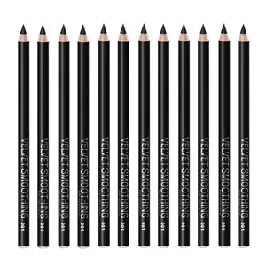 Black Eyeliner Pencil Set - 12 PCs Matte Silky Formulas Waterproof Eye Crayon Liners