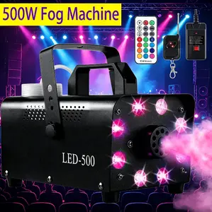Fog Machine With 8 LED Lights,Smoke Machine With 13 Colorful LED Lights Effect,Wireless Remote Control with Strobe Effect,Perfect For Party,Weddingand Stage Effect