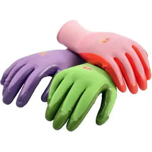 G & F Micro Foam Gardening Gloves for Women - 6-Pair Medium Size Assorted Colors Breathable Shell with Micro Foam Coating for Enhanced Grip and Comfort Perfect for Weeding Digging Raking and Pruning