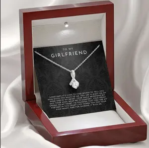 To My Girlfriend Necklace, From Boyfriend To Girlfriend Gift, for Birthdays, Holidays, or Special Occasions, Jewelry With Message Card and Gift Box