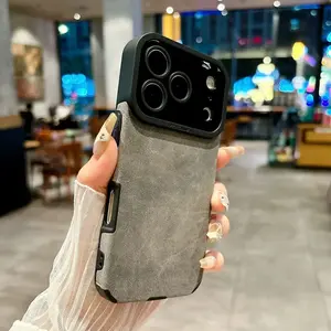 Suede Fur Leather Matte Protective Case For iPhone 17 Air 17 16 15 14 13 11 12 Pro X XS XR Max 7 Plus Shockproof Silicone Funda