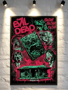 Evil Dead 1981 Canvas Poster - Classic Horror Movie Wall Art, Necronomicon and Deadite Print Bedroom and Dorm Decor, Horror Movie Fan Gift