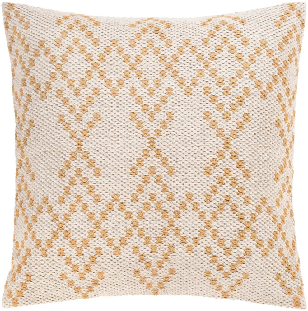 Livabliss RDE001-2020 Durable Ryder Cotton Rectangular Cushion Cover, 20x20 in - Household Textiles Decorative Indoor All-Season Cover with Natural Charm (Wheat & Ivory), Indoor Use