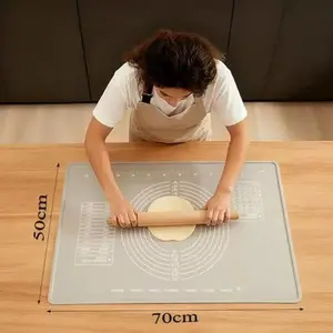 Extra Large Silicone Baking Mat 70x50cm - Non-Stick, Non-Slip, Thick Dough Rolling Mat with Measurements for Baking & Kneading
