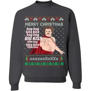 Nacho Libre Meme Ugly Christmas Sweatshirt, Big Kiss Little Hug Movie Shirt, Comedy Movie Xmas Shirt, Graphic Tee, Casual Style