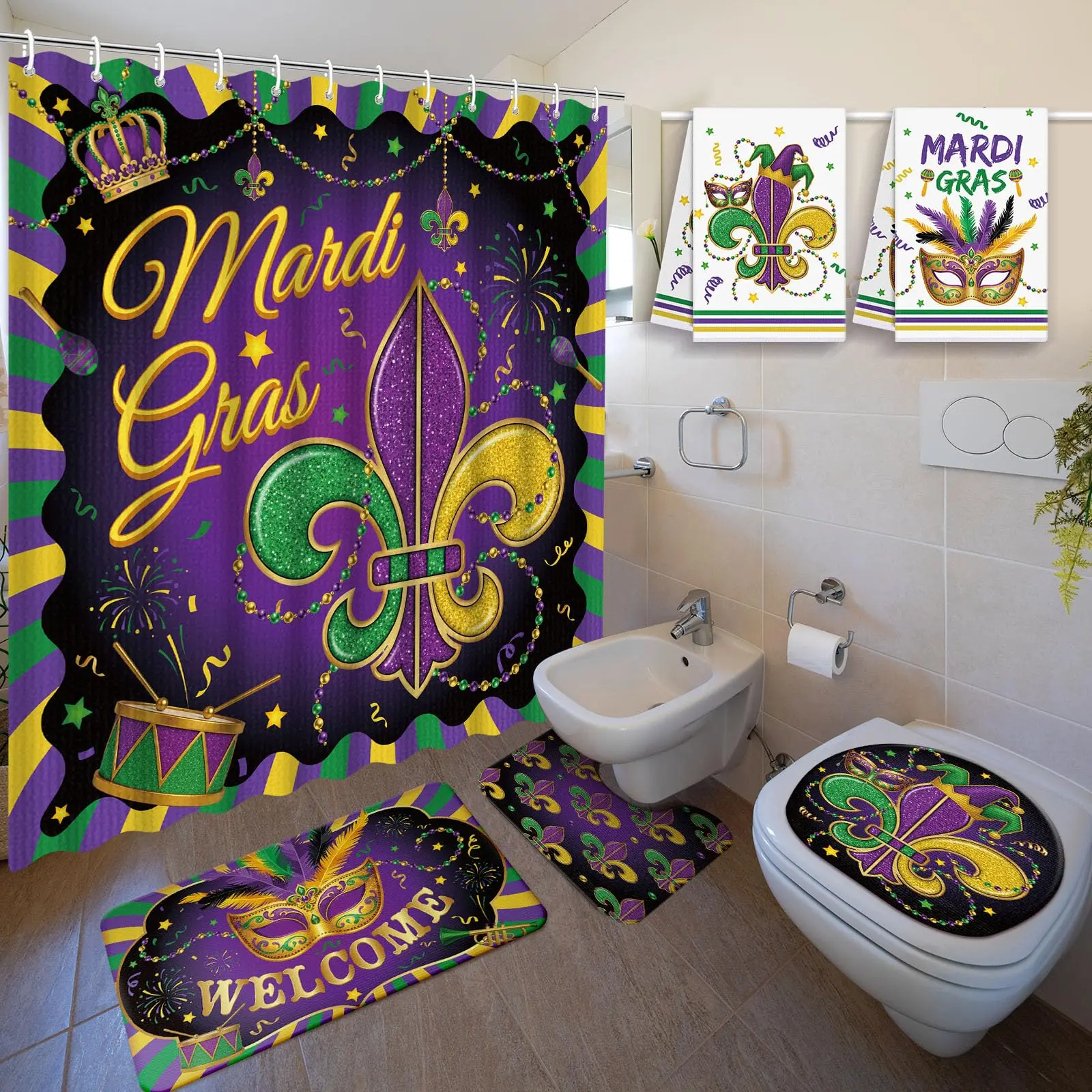 6Pcs Mardi Gras