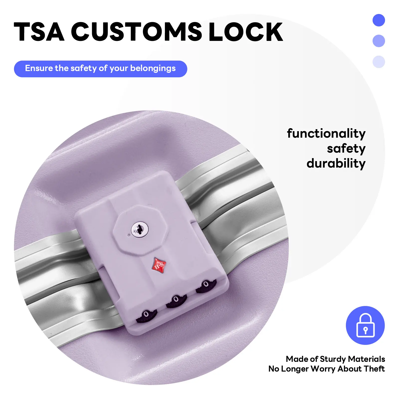 TIYFIY Luggage Set 1-Piece/2-Piece/3-Piece with TSA-Approved Locks