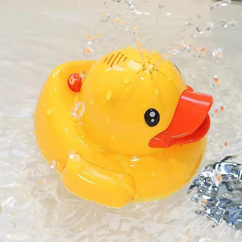 Baby Duck Fountain Bath Toy with 360° Rotating Spray & Dual-Mode Switch for Early Learning Unisex