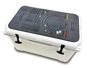 Yeti Cooler Pad Dice Baseball-Top for Tundra Cooler Lid Dark Grey/Black Mat 3M Adhesive Easy Peel and Stick Application Magnetic Lid UV Stable Water Resistant Non-Skid PE Foam