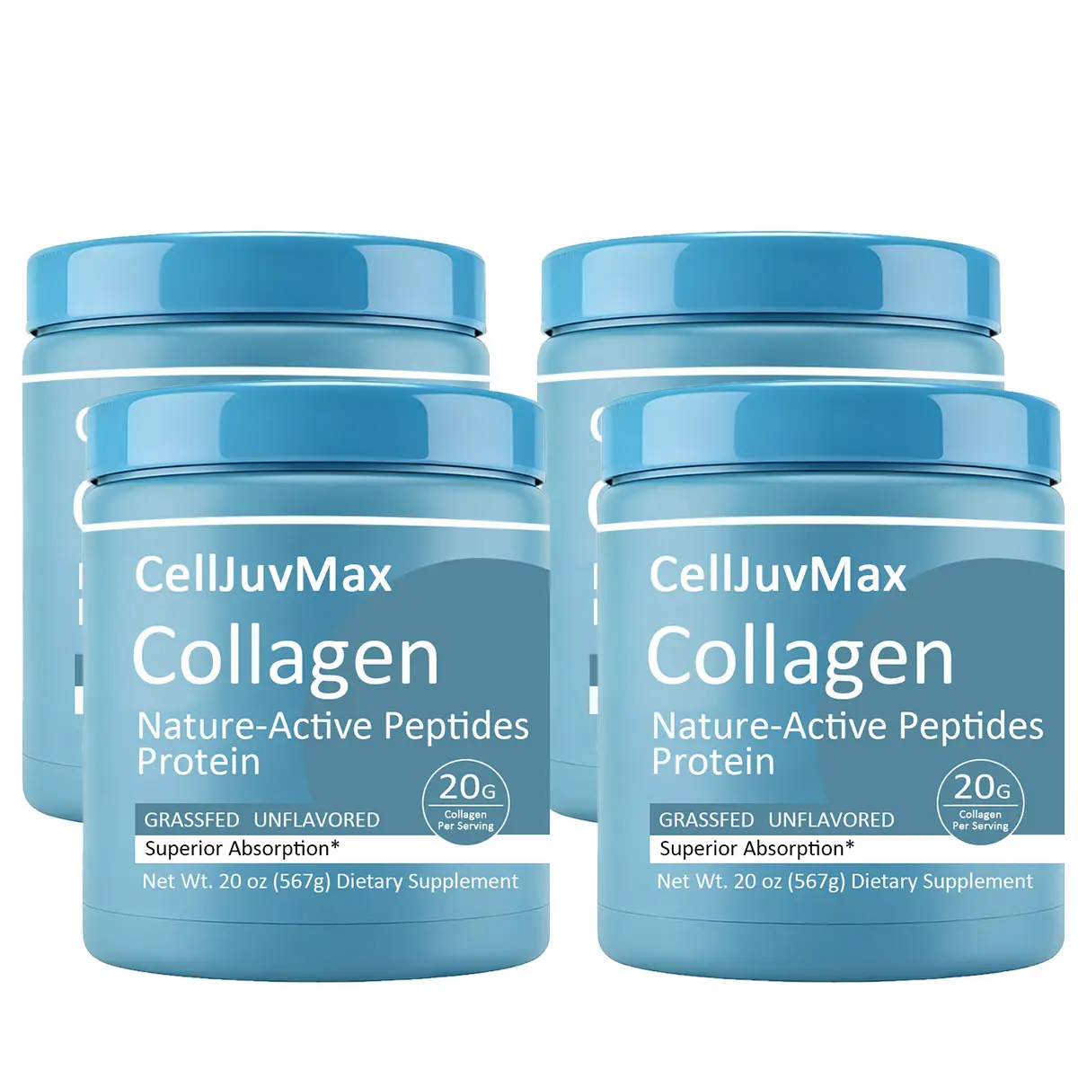 Grass-Fed Collagen Powder for Hair, Skin & Nails | Advanced Formula with 18 Amino Acids for Superior Absorption | 20oz Protein Supplement for Daily Nutrition | Smooth Mixing