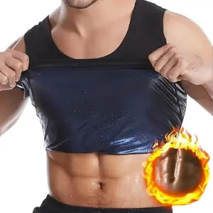 Men's Round Neck Sauna Tank Top Slim-fitting Sleeveless Sports Top Sports Outfits High Stretch Workout Gym Exercise Top for Men Gym Clothes outfits