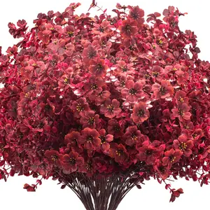 24 Bundles Artificial Boxwood Flowers, UV Resistant, 13.5" Fall Faux Greenery, Thanksgiving Decor, Artificial Outdoor Plants, Fake Plants for Garden, Fireplace, Front Door