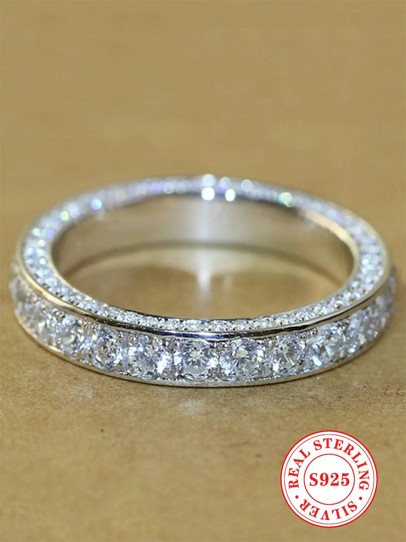 S925 Sterling Silver Fashion Elegant Moissanite Decorated Ring, Luxury Jewelry for Party, Daily Clothing Decor, Trendy Exquisite Jewelry for Birthday Gift, Moissanite Rings, Real Rings