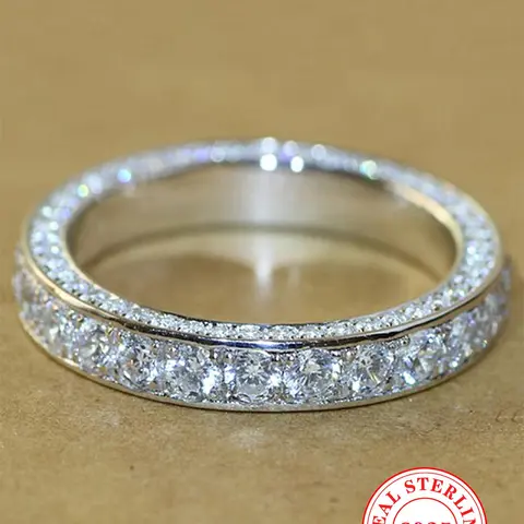 S925 Sterling Silver Fashion Elegant Moissanite Decorated Ring, Luxury Jewelry for Party, Daily Clothing Decor, Trendy Exquisite Jewelry for Birthday Gift, Moissanite Rings, Beautiful Rings