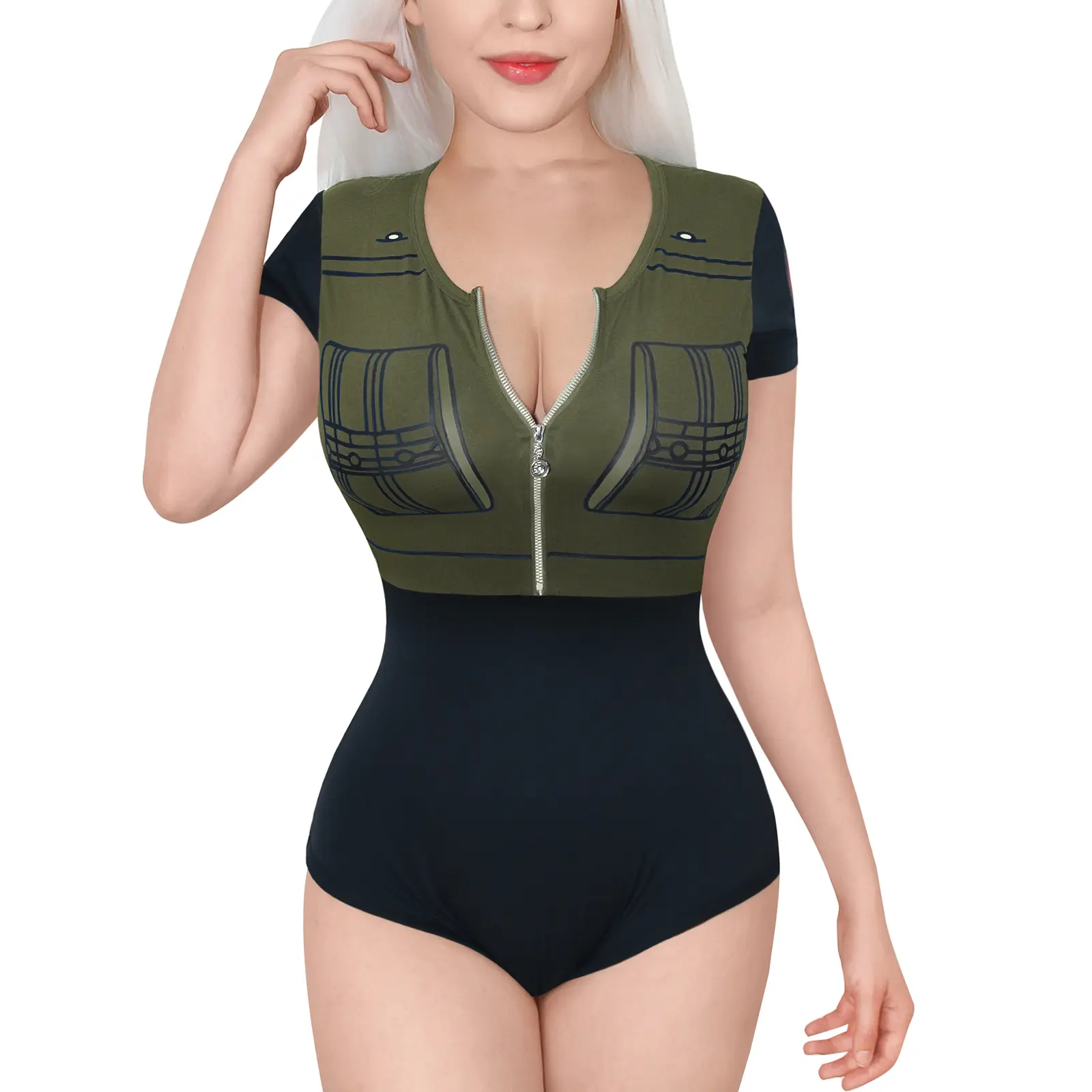 Littleforbig Cotton Romper Onesie Pajamas Bodysuit - Ninja Babe Cosplay Onesie