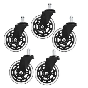 5Pack 3" Black Caster Wheels For Office Chair Caster Rubber Swivel Wheel 5Pack 3" Black Caster Wheels For Office Chair Caster Rubber Swivel Wheel
