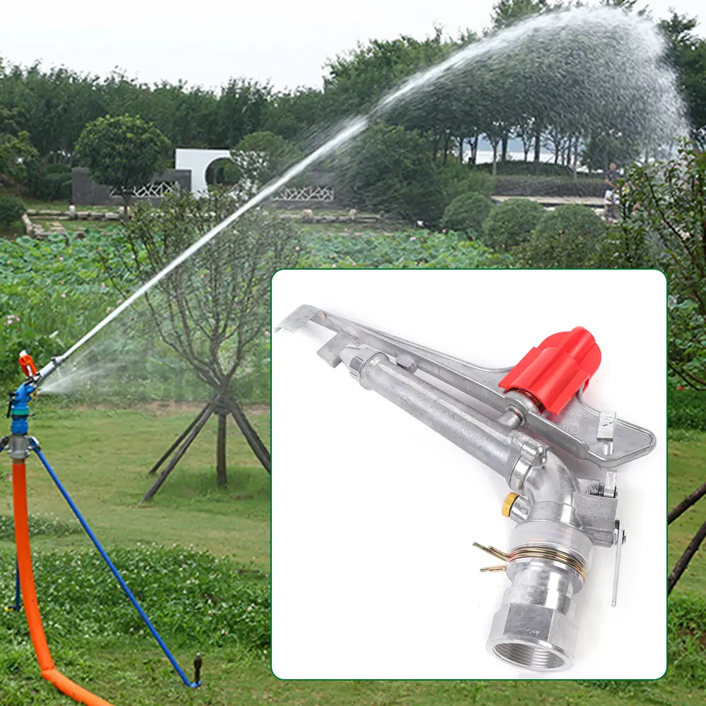 1.5" Bore Agriculture Irrigation Spray Gun Sprinkler - 360° Adjustable Multi-Function Nozzle, 1.97" Bore Outdoor Watering Tool for Yard, Cooling, Mines, Lawn and Garden Plant Watering System