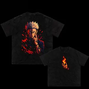 Oversized Sukuna Black/Red Tee