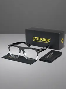 CATERSIDE One Pair With Packaging Classic Elegant Retro Optical Frame TR90 Square Shape Metal Detail Unisex Casual Minimalist Design Perfect For Beach Street Photography and Prop Stylish Square Frames