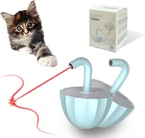 Cat laser toy-pet automatic laser cat toy-tumbler interactive toy for kittens-USB charging-360-degree irregular rotation-three adjustable modes stuff
