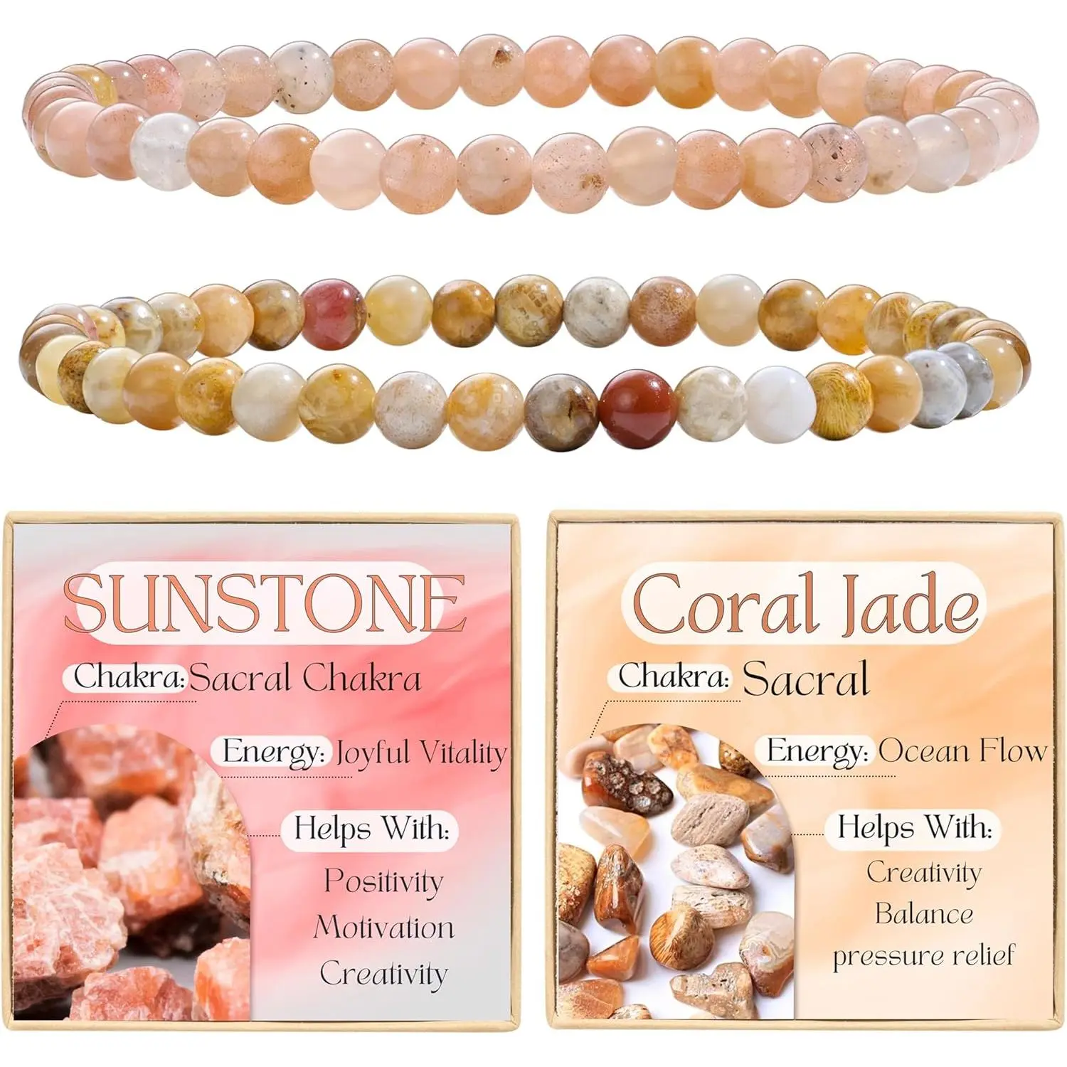 Sunstone + Coral Jade
