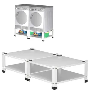 Washer Dryer Laundry Pedestals with Storage Shelf,Washer and Dryer Stand Universal Platform,28.3 in Lx28.3 in Wx14 in H,Fit 660 LBS Capacity, Heavy Duty Steel Multi-Functional Base for Washing Machine