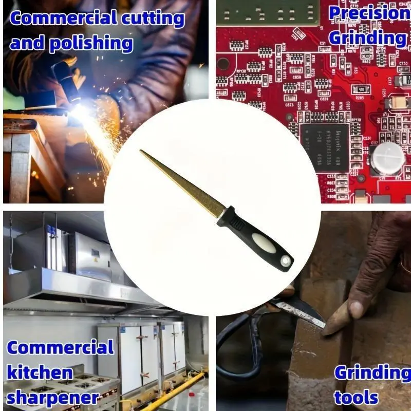 Easy-Grip Dual-Sided Diamond Sharpening Stone for Scissors & Knives - Versatile, No-Assembly Required, Non-Slip Handle, Ideal for Garden Tools & Kitchen Essentials
