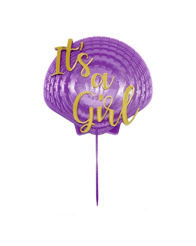 Custom Sea Shell Cake Topper Birthday Party Centerpiece Personalized Name or Any Text | Multiple colors available | Mermaid or Beach Themed