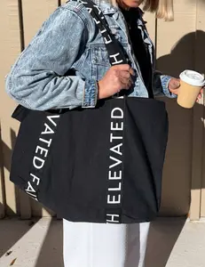 Large Black Elevated Faith Tote
