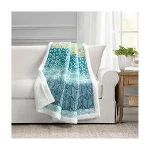 Lush Decor Bohemian Stripe Sherpa Throw Single50X60