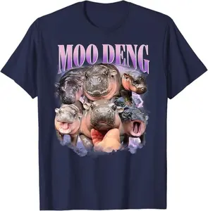 Funny Moo-Deng Baby Pygmy Hippo Cute Zoo For Family Tee T-Shirt, Trending Shirt, Get Yours, Shirt For Men