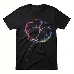 MoodTees Iridescent Glow Graphic T-Shirt – Color-Shift Cotton Candy Style Print Tee, Black Short Sleeve Crewneck, 100% Cotton, Soft Breathable Fabric, Comfortable Relaxed Fit, Eye-Catching Neon Effect, Trendy Streetwear, Perfect for Night Out, Parties