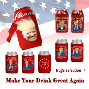 Funny D.T Can Cooler Sleeves – Some Styles with Hair and Mini Comb, Hilarious Gag Gift & White Elephant Gift, Unique Novelty Presents for Men & Women, Perfect for USA 250th Anniversary, Birthdays & Independence Day, Beer Can Cooler Drinkware Tumbler
