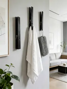 Large Wooden Clothespin Towel Rack Set, Decorative Rustic Wall-Mounted Towel Holder, Multi-Functional Home Laundry Decor, Bathroom Accessories