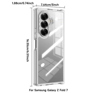 Mobile case suitable for Samsung Galaxy Z-Fold-7: Military-grade shock protection, anti-yellowing case, scratch-resistant, super acrylic, transparent case