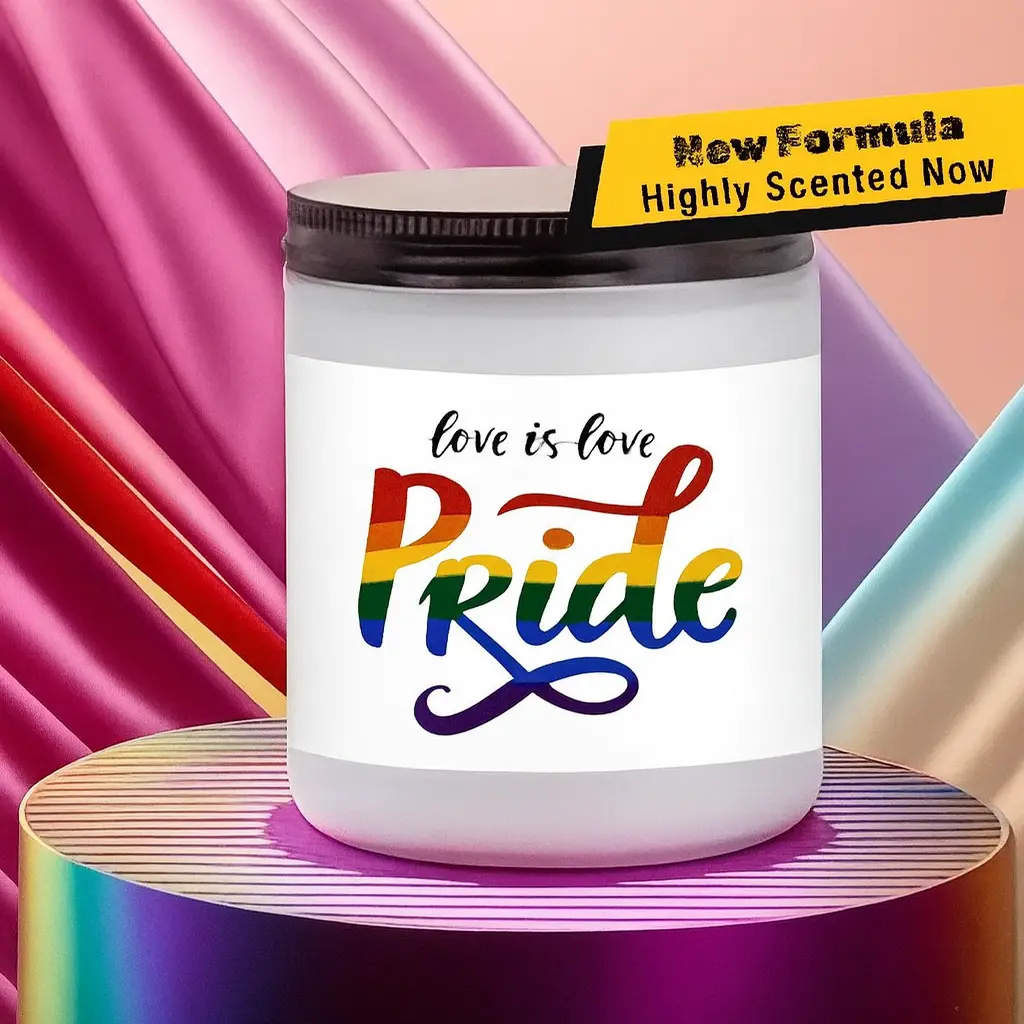 lgbtq support Gift candle, pride gift candle, Holiday gifts for same love, inclusive equality rainbow celebration gifts, lesbian pride candle,  gay bisexual pride, queer gift candles, self expression gifts, Christmas Holiday gift for lgbtq friend