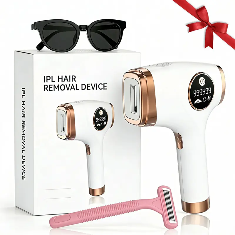 Handheld Ice Cooling IPL Hair Remover for Women & Men, 5 Intensity Levels, 999K Flashes for Smooth Skin, Portable Beauty Tool for Full Body & Bikini - US Stock, Fast 3-5 Day Delivery