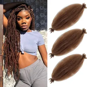 Afro Twist Hair 24 Inch 3 Packs, Springy Afro Twist Hair Pre Fluffed Spring Twist Hair Pre Stretched Wrapping Hair for Soft Locs Hair Extensions