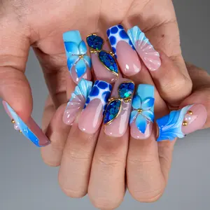 Lovful | NEW DROP Collection Handmade Acrylic Press On Nails | 10PCS Reusable | Salon Quality 3D Flower Rhinestones #DealsForYouDays
