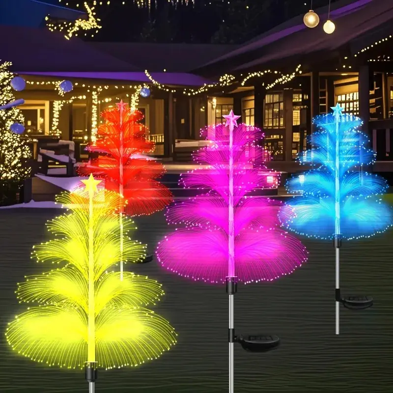 2PCS Solar Jellyfish Lamp Outdoor, IP65 LED with Auto On/Off, Color Changing for Garden/Yard Decor Holiday Gift Christmas tree Christmas Aruigu Path Lights Set Pink Neon Happy Place Sign Remote-Controlled Sconces Wall spidey torch plasma lightning ball