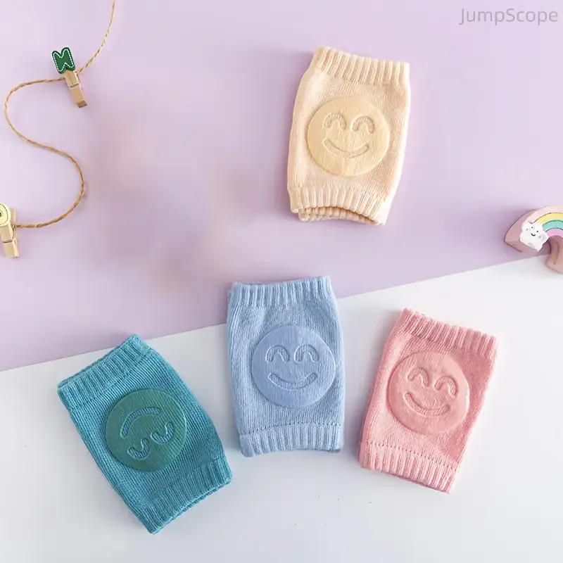 Infant Size 4-Piece Non-Slip Crawling Knee Pads Set - Soft Fabric, Thick Contoured Fit, Durable Anti-Fall Safety Guards for Infant Crawling Play & Daily Activities