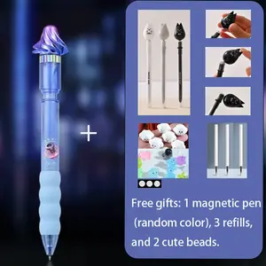 Whirlwind Pen Wind-Powered Turbine Rotating Tip Stress-Relief Interactive Writing Tool with Wave-Shaped Silicone Grip & Free Gifts Bundle