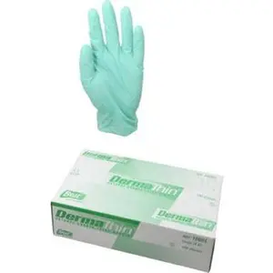 SHOWA Cleaning Disposable Gloves, Size L, 5 mil Industrial Grade Powdered Latex, 9.5" Long, Green, Smooth Rolled Cuffs, FDA Approved, Ambidextrous 1005L