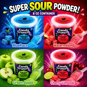 Super Sour Powder 8 oz Container for Candies & Fruits Ideal for Souring Your Own Treats Snack
