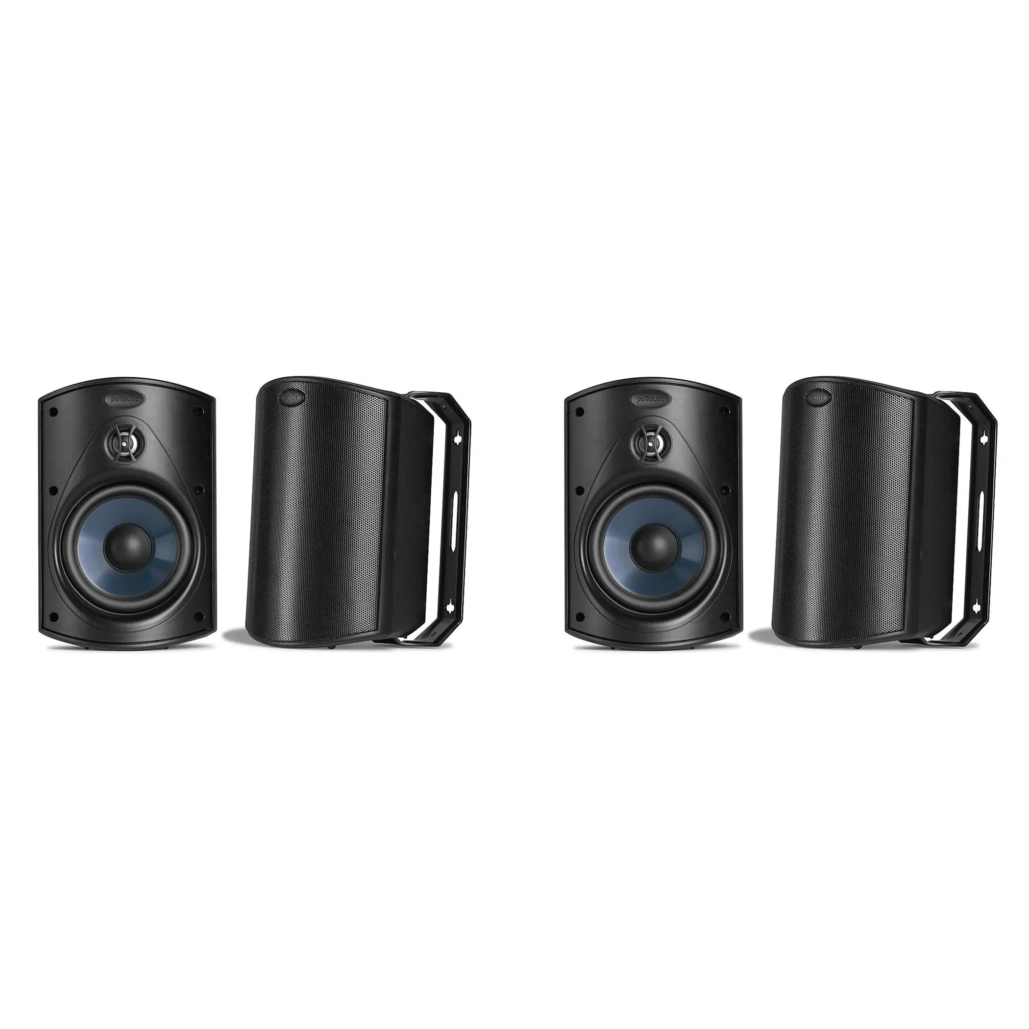 Polk Audio Atrium 4 Extreme Weather Outdoor Speakers Bundle - Black Aluminium Construction, .75-Inch Aluminum Dome Tweeter, 4.5-Inch Woofer