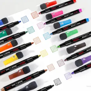 12 Color Fine Tip Magnetic Dry Erase Markers, Rubber Cap, Refillable Whiteboard Pens, Easy Write Erase, Ideal for Office, Classroom, Home Use