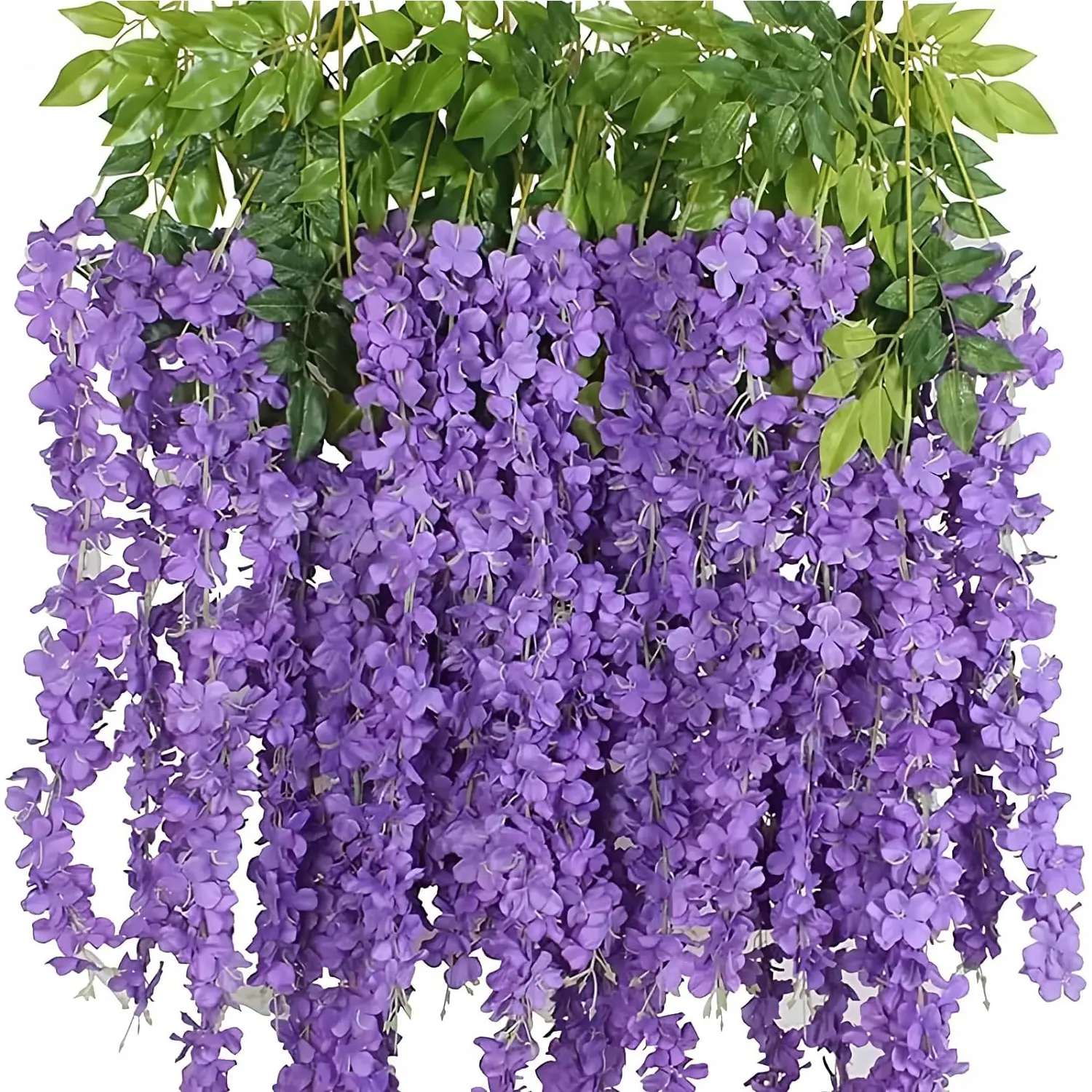 Alotiki Wisteria Hanging Flowers,72 Pack Fake Hanging Flowers,Wisteria Artificiales Garland for Home Wedding Arch Floral Party Garden Ceremony Outdoor Decor,3.6 Feet Long(72,Purple)